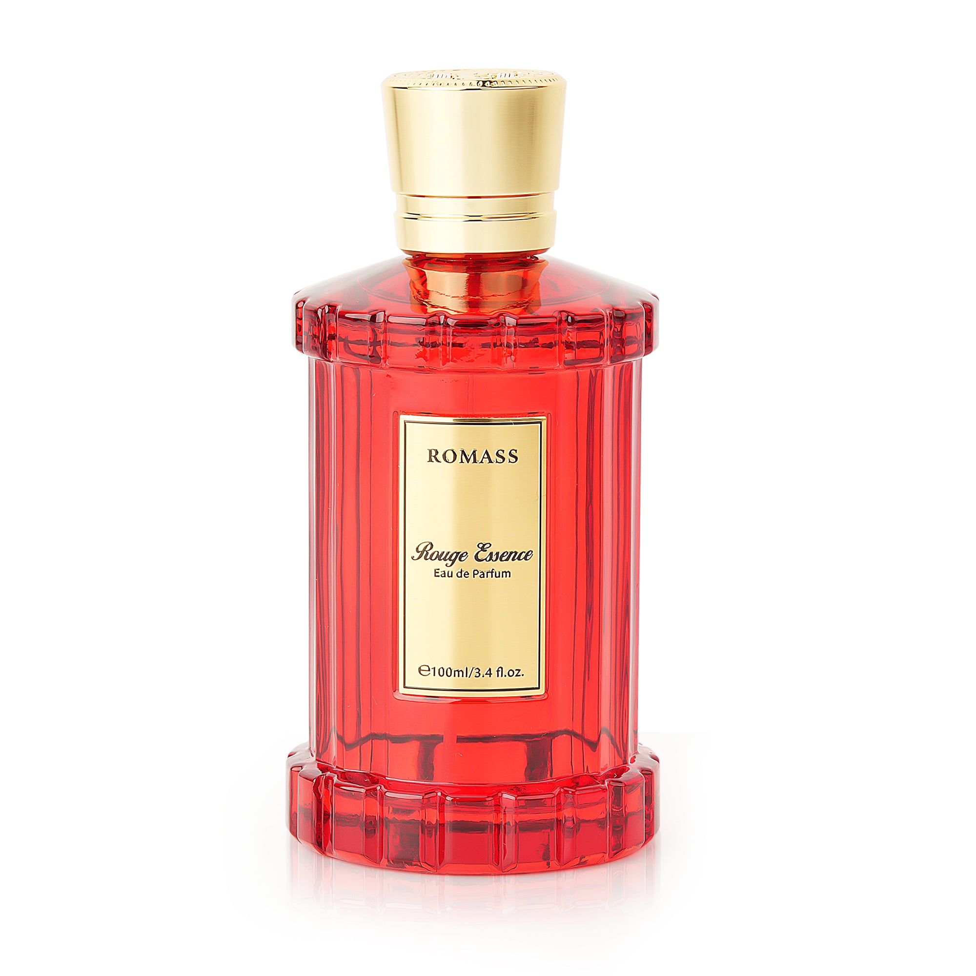 ROMASS Rouge Essence Luxe Perfume - 12+ Hours Long-Lasting Fragrance with Vibrant Saffron, Warm Amber, Woody Accords & Creamy Almond Notes in Gold Bottle