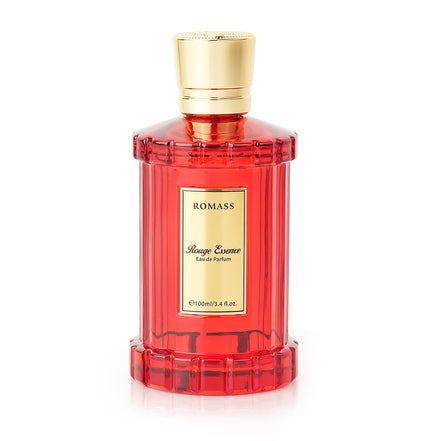 ROMASS Rouge Essence Luxe Perfume - 12+ Hours Long-Lasting Fragrance with Vibrant Saffron, Warm Amber, Woody Accords & Creamy Almond Notes in Gold Bottle