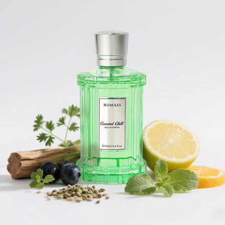 ROMASS Coastal Chill Eau de Parfum Unisex 100ml with Frosted Bergamot Tidepool Moss & Sun Bleached Ambergris