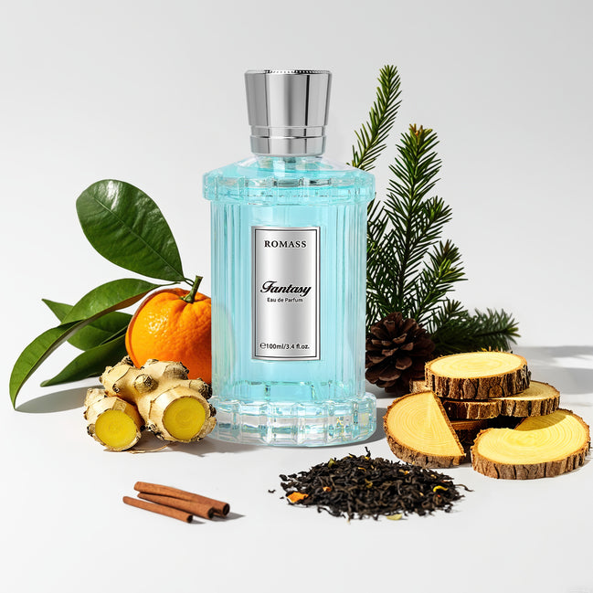 ROMASS Fantasy Unisex Eau de Parfum 100ml with Exotic Floral Woody Amber Fragrance Orange Blossom Jasmine Rose Vanilla Cedar