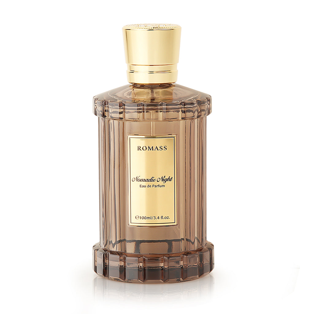 ROMASS Nomadic Night EDP Unisex Parfum 3.4oz 100ml Deep Smoky Oud Leather Raspberry Spices Notes in Elegant Glass Bottle for Adventurous Souls