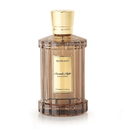 ROMASS Nomadic Night EDP Unisex Parfum 3.4oz 100ml Deep Smoky Oud Leather Raspberry Spices Notes in Elegant Glass Bottle for Adventurous Souls
