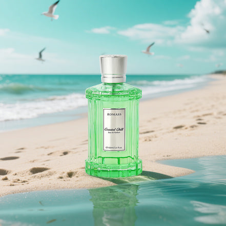ROMASS Coastal Chill Eau de Parfum Unisex 100ml with Frosted Bergamot Tidepool Moss & Sun Bleached Ambergris
