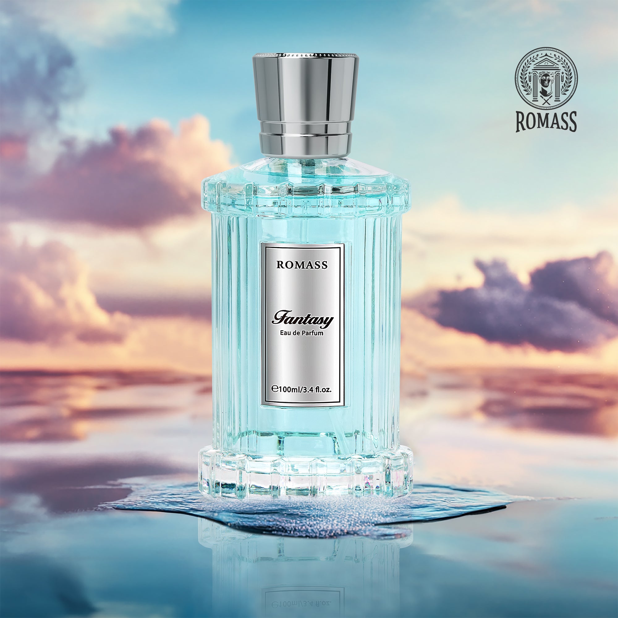 ROMASS Fantasy Unisex Eau de Parfum 100ml with Exotic Floral Woody Amber Fragrance Orange Blossom Jasmine Rose Vanilla Cedar