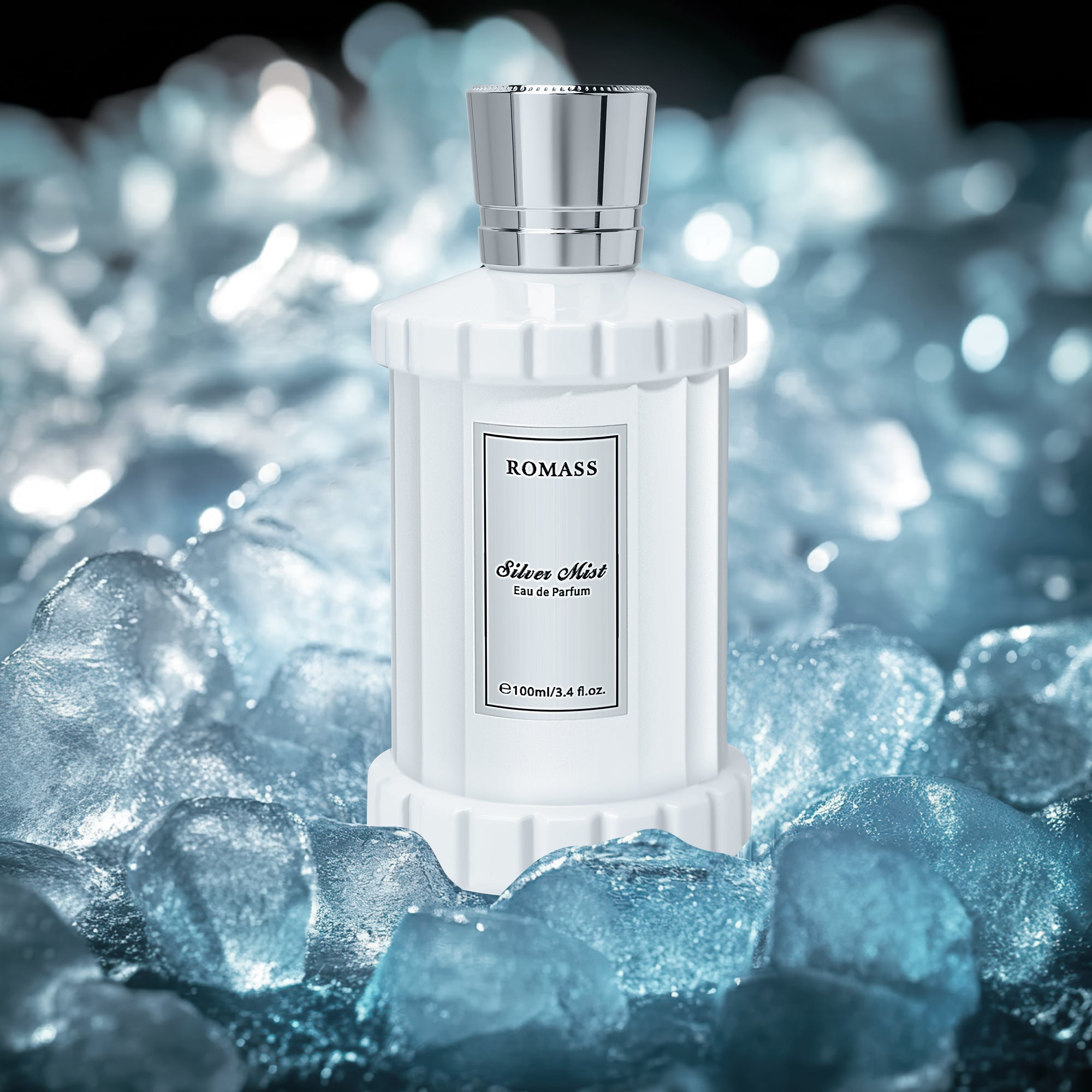 Romass Silver Mist Eau de Parfum Spray for Men & Women with Orange Blossom, Lemon, Bergamot, Blackcurrant, Rose, Musk & Cedar - 3.4oz/100ml