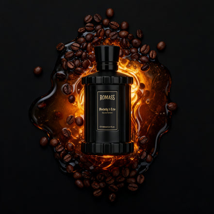 ROMASS Mortality’s Echo Eau de Parfum 3.4oz/100ml | Obsidian Black Bottle | Long-Lasting Dark Gourmand Fragrance | Notes of Dark Cocoa, Rum, and Ancient Cypress