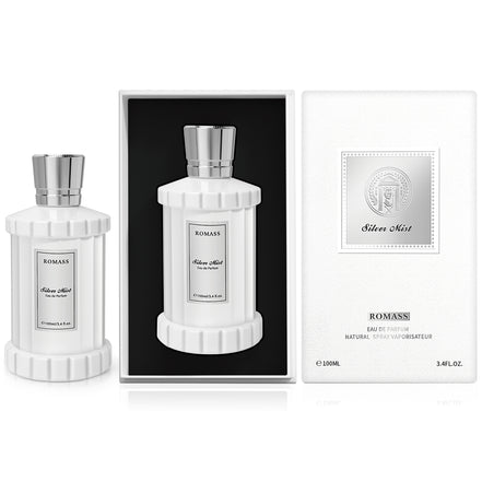 Romass Silver Mist Eau de Parfum Spray for Men & Women with Orange Blossom, Lemon, Bergamot, Blackcurrant, Rose, Musk & Cedar - 3.4oz/100ml