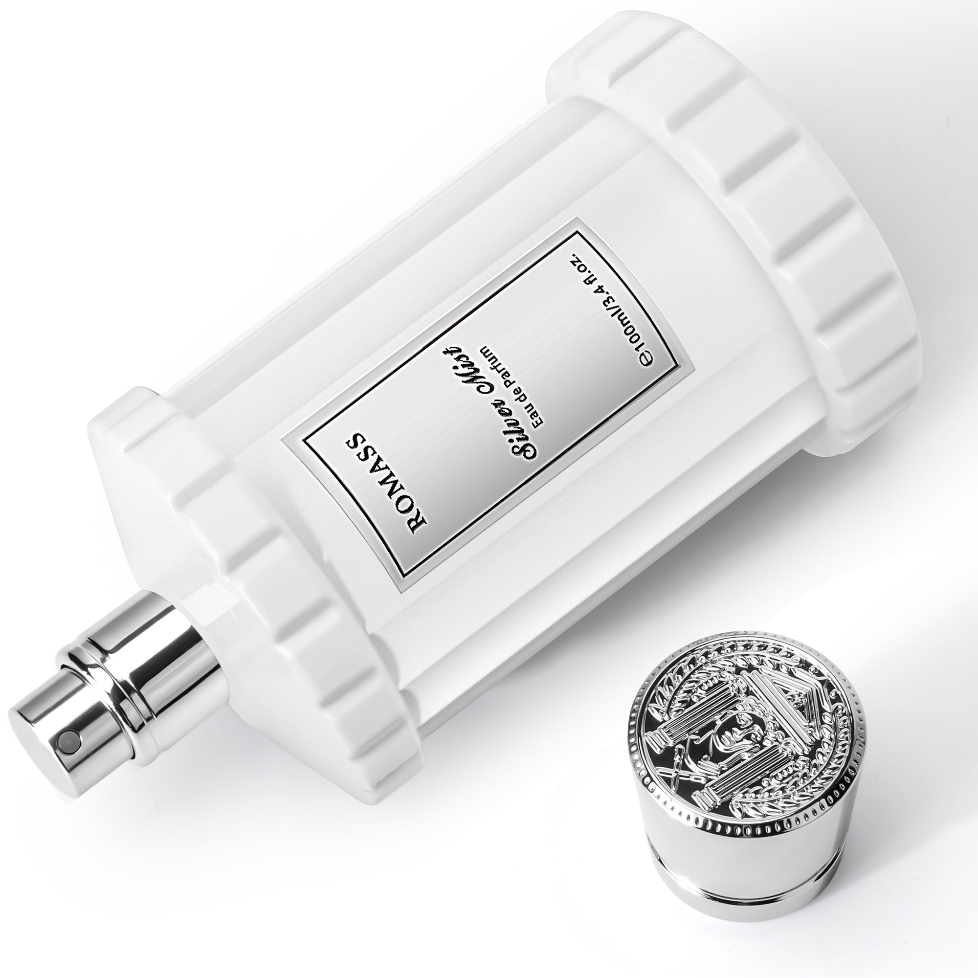 Romass Silver Mist Eau de Parfum Spray for Men & Women with Orange Blossom, Lemon, Bergamot, Blackcurrant, Rose, Musk & Cedar - 3.4oz/100ml