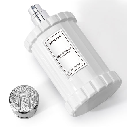 Romass Silver Mist Eau de Parfum Spray for Men & Women with Orange Blossom, Lemon, Bergamot, Blackcurrant, Rose, Musk & Cedar - 3.4oz/100ml