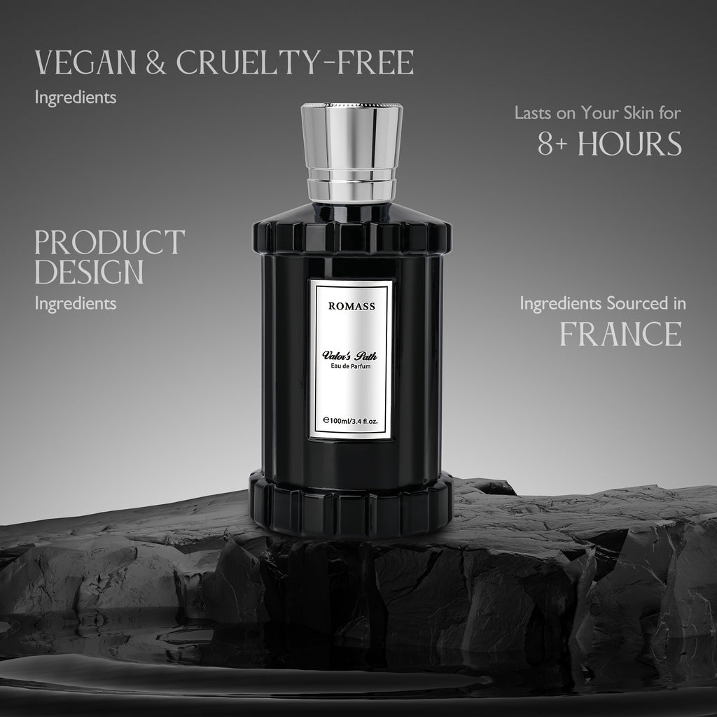 ROMASS Valor's Path Eau de Parfum Spray for Men & Women 3.4oz/100ml with Citrus Orange Blossom Lemon Lavender Vetiver Cedar & Amber Fragrance Unisex