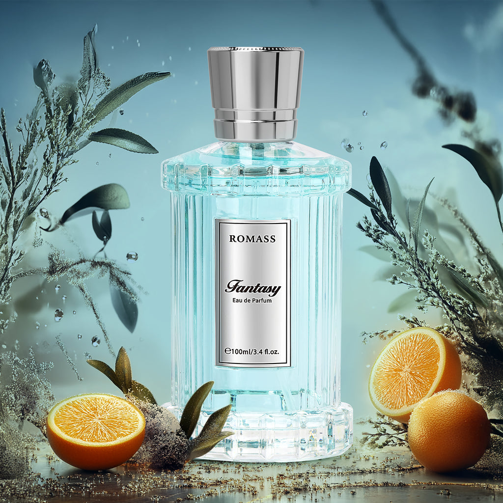 ROMASS Fantasy Unisex Eau de Parfum 100ml with Exotic Floral Woody Amber Fragrance Orange Blossom Jasmine Rose Vanilla Cedar