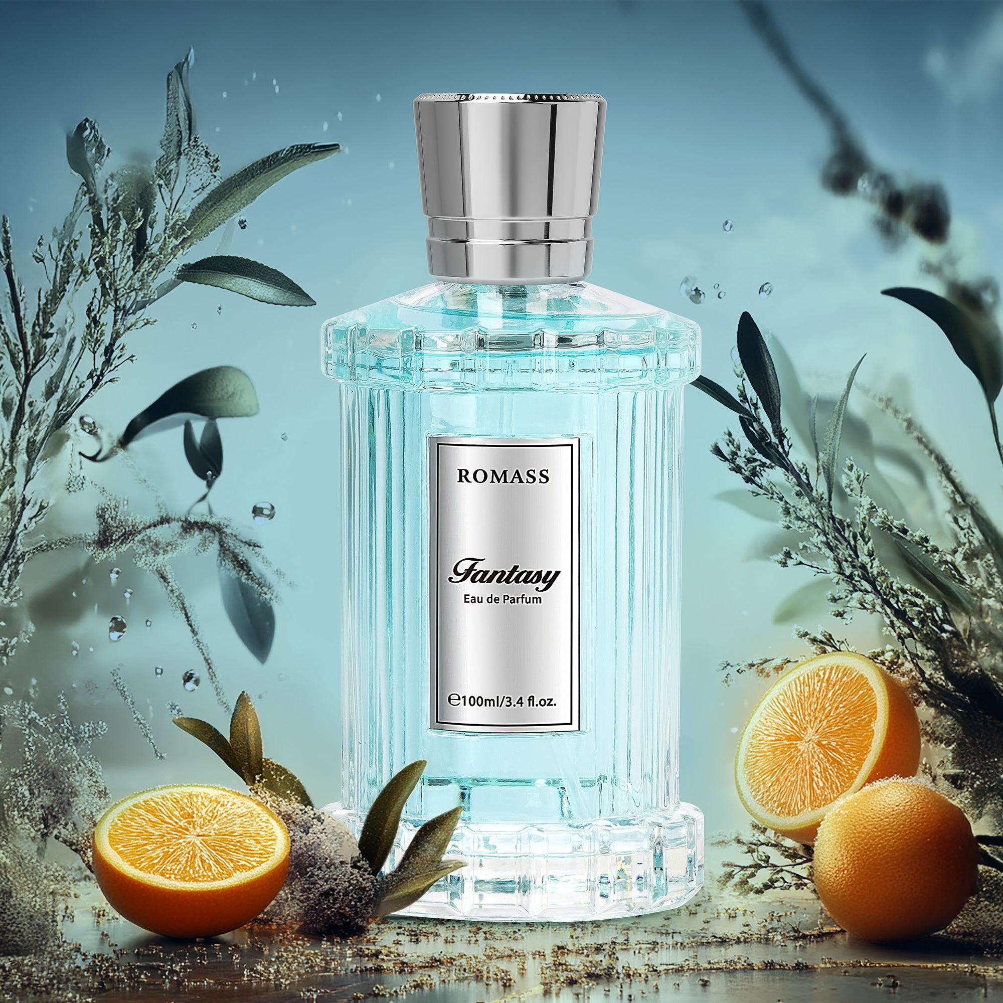 ROMASS Fantasy Unisex Eau de Parfum 100ml with Exotic Floral Woody Amber Fragrance Orange Blossom Jasmine Rose Vanilla Cedar