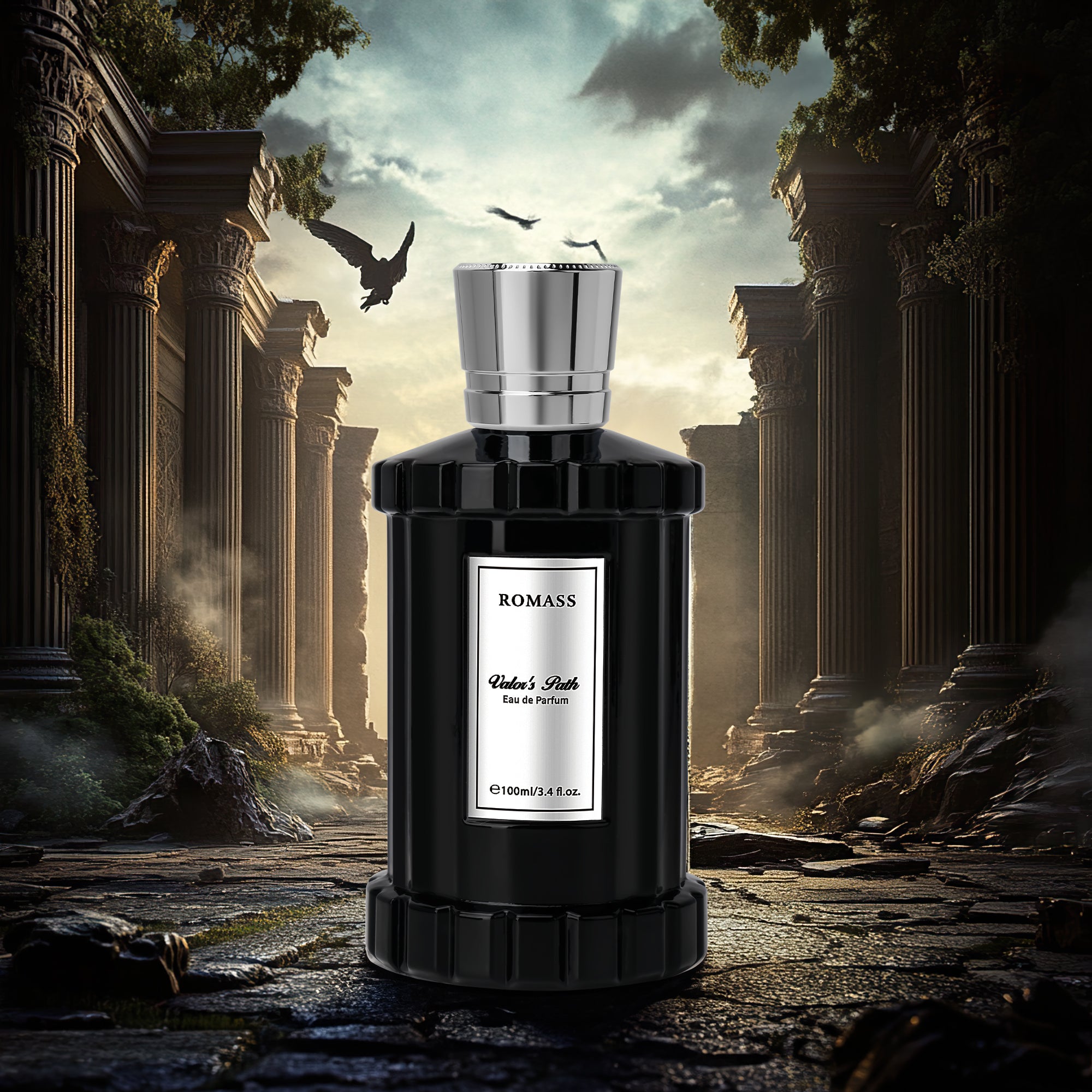 ROMASS Valor's Path Eau de Parfum Spray for Men & Women 3.4oz/100ml with Citrus Orange Blossom Lemon Lavender Vetiver Cedar & Amber Fragrance Unisex