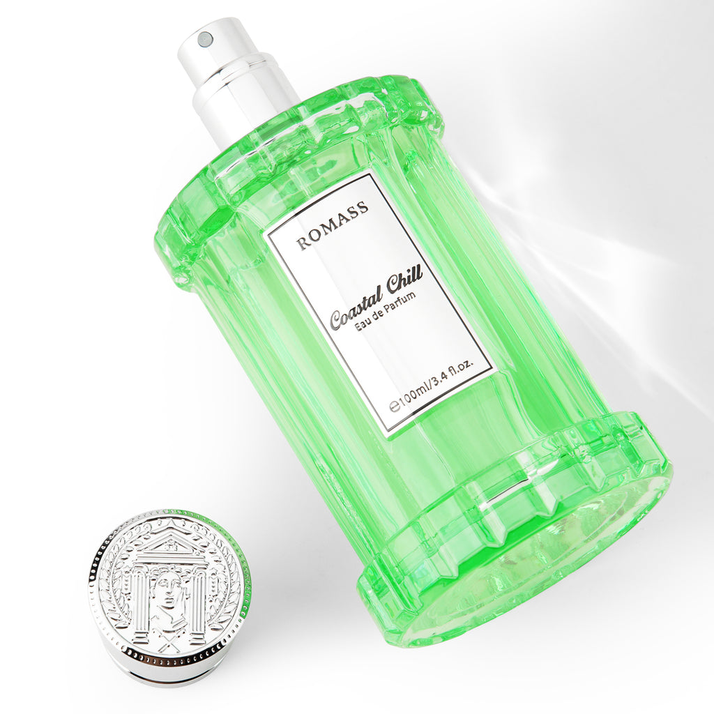 ROMASS Coastal Chill Eau de Parfum Unisex 100ml with Frosted Bergamot Tidepool Moss & Sun Bleached Ambergris