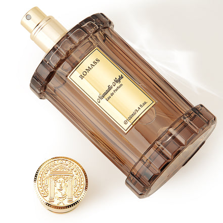 ROMASS Nomadic Night EDP Unisex Parfum 3.4oz 100ml Deep Smoky Oud Leather Raspberry Spices Notes in Elegant Glass Bottle for Adventurous Souls