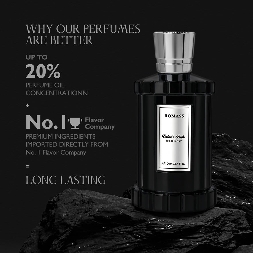 ROMASS Valor's Path Eau de Parfum Spray for Men & Women 3.4oz/100ml wi