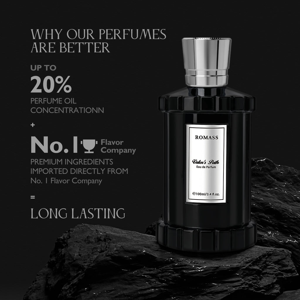 ROMASS Valor's Path Eau de Parfum Spray for Men & Women 3.4oz/100ml with Citrus Orange Blossom Lemon Lavender Vetiver Cedar & Amber Fragrance Unisex