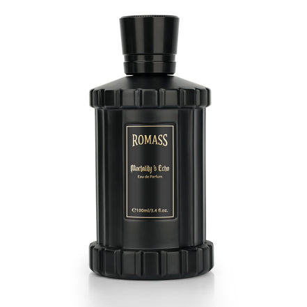 ROMASS Mortality’s Echo Eau de Parfum 3.4oz/100ml | Obsidian Black Bottle | Long-Lasting Dark Gourmand Fragrance | Notes of Dark Cocoa, Rum, and Ancient Cypress