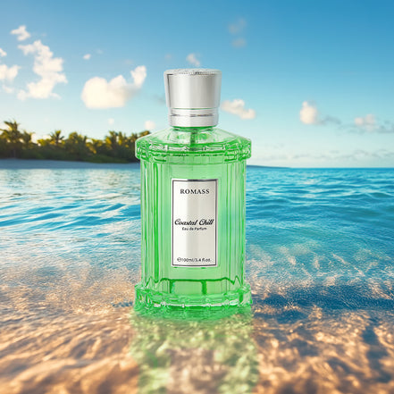 ROMASS Coastal Chill Eau de Parfum Unisex 100ml with Frosted Bergamot Tidepool Moss & Sun Bleached Ambergris